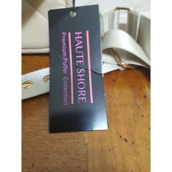 Haute Shore Casey Crossbody Small Bag Beige Neoprene Puffer Collection Pouch New - Picture 3 of 6